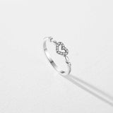 Vintage Exquisite AAAA Simulated Diamonds Sterling Silver Hollow Heart Simple Trendy Ring - Fine Jewellery - The Jewellery Supermarket