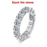 Brilliant 3/5mm VVS1 D Colour Moissanite Diamonds Engagement Eternity Silver Ring