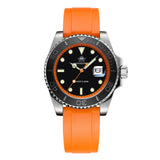 Popular Stainless Steel Calendar Display Luminous 200m Diver Silicone Quartz Watch