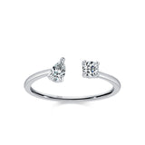 Fashion 925 Silver Sparkling Geometric AAAA Lab Created Diamond Opening Rings