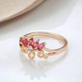 New Fashion 14K Filled Rose Gold Hollow Flower Pink Natural AAA Zircon Crystals - Ethnic Bridal Vintage Jewellery