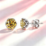 Multicolour 0.1ct-2carat Moissanite Diamonds  D VVS1 925 Silver Stud Earrings