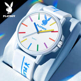 Men's Fashion Quartz Sports Watch with Original Silicone Strap High Quality Waterproof Simple Wristwatch for Men