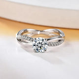 Cross Hollow D Colour VVS Moissanite Diamond Solitaire Rings For Women Wedding Engagement S925 Silver Jewellery