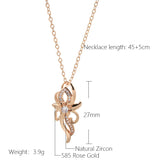 Elegant Classic Design 14K Filled Rose Gold AAA Zircon Diamond Pendant Necklace - High Quality Jewellery