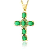 New Religious Jewellery Jesus Cross Pendant Necklace Inlaid with Quality Zircon Women's Necklace Ideal Gift - The Jewellery Supermarket