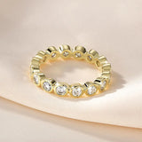 Remarkable Full Eternity Ring Bezel 3mm VVS1 D Colur Round Moissanite Rings