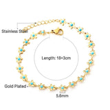 Tassel Colorful Dripping Oil Charm Bracelets For Women - Stainless Steel Rolo Link Boho Popular Jewellery - The Jewellery Supermarket