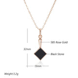 Charming Black Resin Women's Rolled 14K Rose Gold Pendant And Necklace - Fashion Jewellery