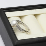 Genuine Real Freshwater Pearl AAA Zircon Diamonds Silver Multicolour Rings