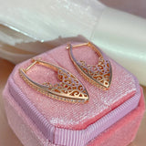 14 Karat Gold Filled AAA Zircon Diamonds Micro Wax Inlaid Vintage Trendy Dangle Earrings