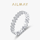 New Shining AAAA Lab Created Diamonds Silver Lucky Eye Geometric Design Ring