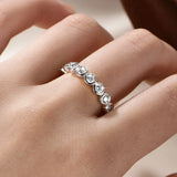 Remarkable Full Eternity Ring Bezel 3mm VVS1 D Colur Round Moissanite Rings