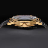 Famous Brand Transparent Luxury Gold Case Casual Design Brown Leather Strap Mechanical Skeleton Watches