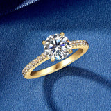 Stunning Solitaire 2CT VVS1 D Round Moissanite 925 Silver Engagement Wedding Rings