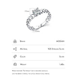 Sterling Silver Romantic Hearts Ring - Fine Jewellery Sparkling Round AAAA Simulated Diamond Fine Rings - The Jewellery Supermarket