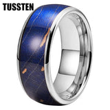 New Arrival 8MM Multicolor Colorful Dyed Elder Wood Inlay Comfort Fit Tungsten Wedding Ring  for Men Women - The Jewellery Supermarket