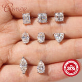 Pear, Princess, Marquise, Cushion Asscher Cut Silver Moissanite Diamonds Stud Earrings