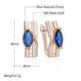14K Gold Filled Romantic Blue AAA Zircon Crystal Dangle Luxury Earrings