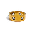 18k Gold Plated New Fashion Stainless Steel Beads Scrollable Elegant Ring