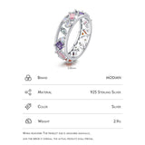 Rainbow Color AAAA Simulated Diamonds 925 Sterling Silver Sparkling Rings - Platinum Plated Exquisite Jewellery - The Jewellery Supermarket