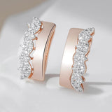 14K Gold Filled Luxury AAA Zircon Diamonds Petal Shiny Dangle Earrings Fine Jewellery