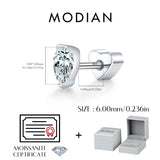Multi -Styles 925 Silver Geometric Moissanite Heart Screw Stud Helix Earrings