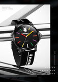 Men's Fashion Quartz Sports Watch with Original Silicone Strap High Quality Waterproof Simple Wristwatch for Men