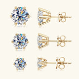 Classic Bird's Nest Moissanite Diamonds Stud 925 sterling silver plated Earrings