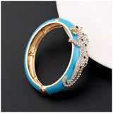 New Arrival Unique Special Leopard On the Enamel Bangle Statement Trendy Bracelet for Women - Party Prom Fashion Gift - The Jewellery Supermarket