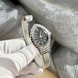 Waterdrop Case Single-Coil Snake Bangle Luxury Art Deco Inspired Ladies Watch