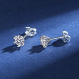 S925 Silver Platinum And Gold Plating Moissanite Stud Earrings Women Fine Jewellery