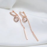 14 Karat Gold Filled AAA Zircon Diamonds Trendy Fine Daily Long Tassel Dangle Earrings