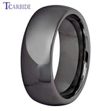 Domed Polished Finish 6MM 8MM  Shiny Tungsteng Blue Black Men Women Wedding Rings