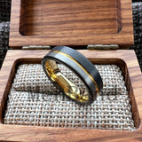 Offset Grooved Brushed Finish 6/8MM Men Women Tungsten Carbide Wedding Rings