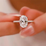 High-End Design Light Luxury Niche D Colour VVS1 2 Carat Moissanite Oval 925 Sterling Silver Ring - Fine Jewellery