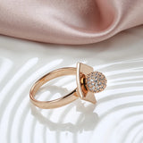 New Filled 14K Rose Gold Unusual Micro Wax Inlay Spherical AAA Zircon Diamonds  Rings For Women - Trendy Jewellery