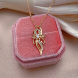 Elegant Classic Design 14K Filled Rose Gold AAA Zircon Diamond Pendant Necklace - High Quality Jewellery