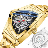 Leisure Hollow Triangle Design Fashion Automatic Movement Mechanical Mens Wristwatches. Luxury WatchesMen Gifts