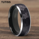 Beveled Edge Treatment Dome Hammer 4/6/8mm Tungsten Rings With Comfortable Fit