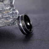 New Aluminum Slag Inlay Hammer Pattern Groove Hammered 8mm Black Tungsten Carbide Comfort Fit Wedding Rings For Men