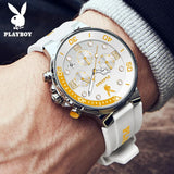 Luxury Brand Waterproof Luxury Quartz Men's Watch with Silicone Strap Fashionable High Quality Wristwatch