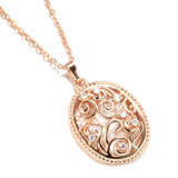 Excellent Hollow Flower 14K Rolled Rose Gold AAA Zircon Diamonds Vintage Style Fine Jewellery Daily Necklace