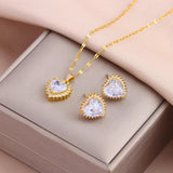 New Trendy 18K Gold Plated Necklaces Earrings For Women - Daily Wear Stainless Steel Jewellery Set  - The Jewellery Supermarket