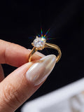 Luxury 1 Carat VV1 D Colour Real Moissanite Diamond Round Engagement Rings