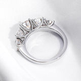 5 Stones Sparkling 18k Gold Plated 3.6CT All Moissanite Diamonds Eternity Wedding Engagement Silver Ring for Women