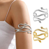 Metal Hollow Out Retro Geometric Pattern Bohemian Snake Pendants Charm Upper Bracelet Arm Chain - Body Jewellery