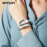 Fashion Serpentine Watches with Inlaid Zircon Diamonds - High End Retro Light Luxury Women's Quartz Watches