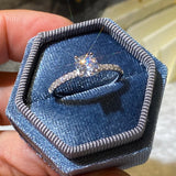 Superb 6mm 0.8Carat D Color VVS1 Moissanite Silver Engagement Solitaire Rings