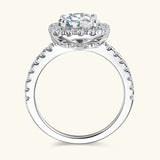 Super 8mm 2ct Moissanite Certified 925 Sterling Silver Engagement Halo Rings For Women - Wedding Party Jewelry Gift